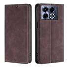 For Infinix Note 40 5G Skin Feel Magnetic Leather Phone Case(Dark Brown) - 1