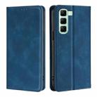 For Infinix Hot 50 5G Skin Feel Magnetic Leather Phone Case(Blue) - 1