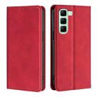 For Infinix Hot 50 5G Skin Feel Magnetic Leather Phone Case(Red) - 1