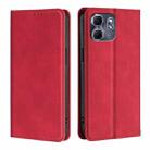 For Infinix Hot 50i 4G Skin Feel Magnetic Leather Phone Case(Red) - 1