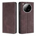 For Infinix Zero 40 4G Skin Feel Magnetic Leather Phone Case(Dark Brown) - 1