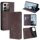For Infinix Note 50x 5G Skin Feel Magnetic Leather Phone Case(Dark Brown) - 1