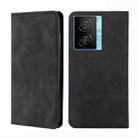 For vivo iQOO Z7x Skin Feel Magnetic Leather Phone Case(Black) - 1