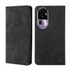 For OPPO Reno10 Pro+ 5G Skin Feel Magnetic Leather Phone Case(Black) - 1