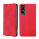 For Tecno Pova 5 Skin Feel Magnetic Leather Phone Case(Red) - 1