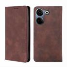 For Tecno Camon 20 Pro 4G Skin Feel Magnetic Leather Phone Case(Dark Brown) - 1