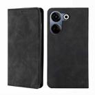 For Tecno Camon 20 Pro 4G Skin Feel Magnetic Leather Phone Case(Black) - 1