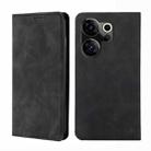 For Tecno Camon 20 Premier 5G Skin Feel Magnetic Leather Phone Case(Black) - 1