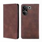 For Tecno Camon 20 Pro 5G Skin Feel Magnetic Leather Phone Case(Dark Brown) - 1