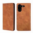 For Tecno Pova 5 Pro Skin Feel Magnetic Leather Phone Case(Light Brown) - 1