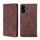 For Tecno Pova Neo 3 Skin Feel Magnetic Leather Phone Case(Dark Brown) - 1