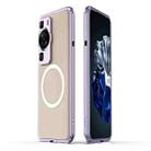 For Huawei P60 / P60 Pro LK Aurora Metal Frame PU MagSafe Magnetic Phone Case(Purple Silver) - 1