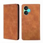 For Realme GT Neo5 SE Skin Feel Magnetic Leather Phone Case(Light Brown) - 1