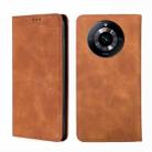 For Realme 11 5G Skin Feel Magnetic Leather Phone Case(Light Brown) - 1