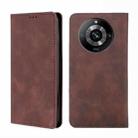 For Realme 11 Pro 5G / 11 Pro+ 5G Skin Feel Magnetic Leather Phone Case(Dark Brown) - 1