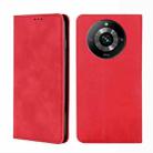 For Realme 11 Pro 5G / 11 Pro+ 5G Skin Feel Magnetic Leather Phone Case(Red) - 1