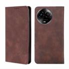For Realme 11 5G Global / 11x 5G Skin Feel Magnetic Leather Phone Case(Dark Brown) - 1