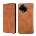 For Realme 11 5G Global / 11x 5G Skin Feel Magnetic Leather Phone Case(Light Brown) - 1