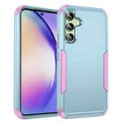 For Samsung Galaxy A54 5G TPU + PC Shockproof Protective Phone Case(Grey Green + Pink) - 1