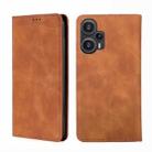 For Xiaomi Redmi Note 12 Turbo Skin Feel Magnetic Leather Phone Case(Light Brown) - 1