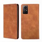 For Xiaomi Redmi Note 12S 4G Skin Feel Magnetic Leather Phone Case(Light Brown) - 1