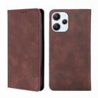 For Xiaomi Redmi 12 4G Skin Feel Magnetic Leather Phone Case(Dark Brown) - 1