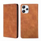For Xiaomi Redmi 12 4G Skin Feel Magnetic Leather Phone Case(Light Brown) - 1