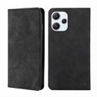 For Xiaomi Redmi 12 4G Skin Feel Magnetic Leather Phone Case(Black) - 1