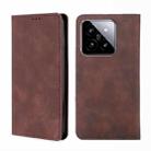 For Xiaomi 14 Skin Feel Magnetic Leather Phone Case(Dark Brown) - 1