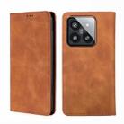 For Xiaomi 14 Pro Skin Feel Magnetic Leather Phone Case(Light Brown) - 1