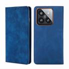 For Xiaomi 14 Pro Skin Feel Magnetic Leather Phone Case(Blue) - 1