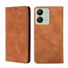 For Xiaomi Redmi 13C Skin Feel Magnetic Leather Phone Case(Light Brown) - 1