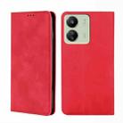 For Xiaomi Redmi 13C Skin Feel Magnetic Leather Phone Case(Red) - 1