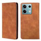 For Xiaomi Redmi Note 13 4G Skin Feel Magnetic Leather Phone Case(Light Brown) - 1