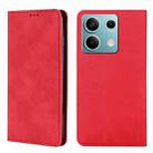 For Xiaomi Redmi Note 13 4G Skin Feel Magnetic Leather Phone Case(Red) - 1