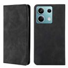 For Xiaomi Redmi Note 13 4G Skin Feel Magnetic Leather Phone Case(Black) - 1