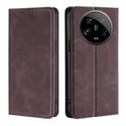 For Xiaomi 14 Ultra 5G Skin Feel Magnetic Leather Phone Case(Dark Brown) - 1