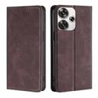 For Xiaomi Redmi Turbo 3 5G Skin Feel Magnetic Leather Phone Case(Dark Brown) - 1