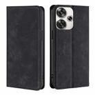 For Xiaomi Redmi Turbo 3 5G Skin Feel Magnetic Leather Phone Case(Black) - 1