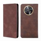 For Huawei Enjoy 60X Skin Feel Magnetic Leather Phone Case(Dark Brown) - 1