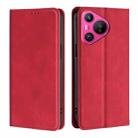 For Huawei Pura 70 Skin Feel Magnetic Leather Phone Case(Red) - 1