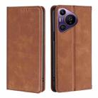 For Huawei Pura 70 Pro / Pro+ Skin Feel Magnetic Leather Phone Case(Light Brown) - 1
