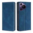 For Huawei Pura 70 Pro / Pro+ Skin Feel Magnetic Leather Phone Case(Blue) - 1