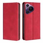 For Huawei Pura 70 Pro / Pro+ Skin Feel Magnetic Leather Phone Case(Red) - 1