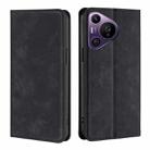 For Huawei Pura 70 Pro / Pro+ Skin Feel Magnetic Leather Phone Case(Black) - 1