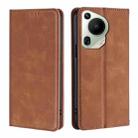 For Huawei Pura 70 Ultra Skin Feel Magnetic Leather Phone Case(Light Brown) - 1