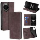 For Huawei nova 14 5G Skin Feel Magnetic Leather Phone Case(Dark Brown) - 1