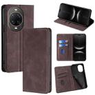 For Huawei nova 14 Ultra 5G Skin Feel Magnetic Leather Phone Case(Dark Brown) - 1