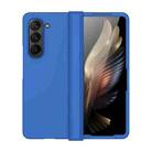 For Samsung Galaxy Z Fold5 Skin Feel PC Phone Case with Hinge(Blue) - 1