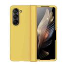 For Samsung Galaxy Z Fold5 Skin Feel PC Phone Case with Hinge(Yellow) - 1